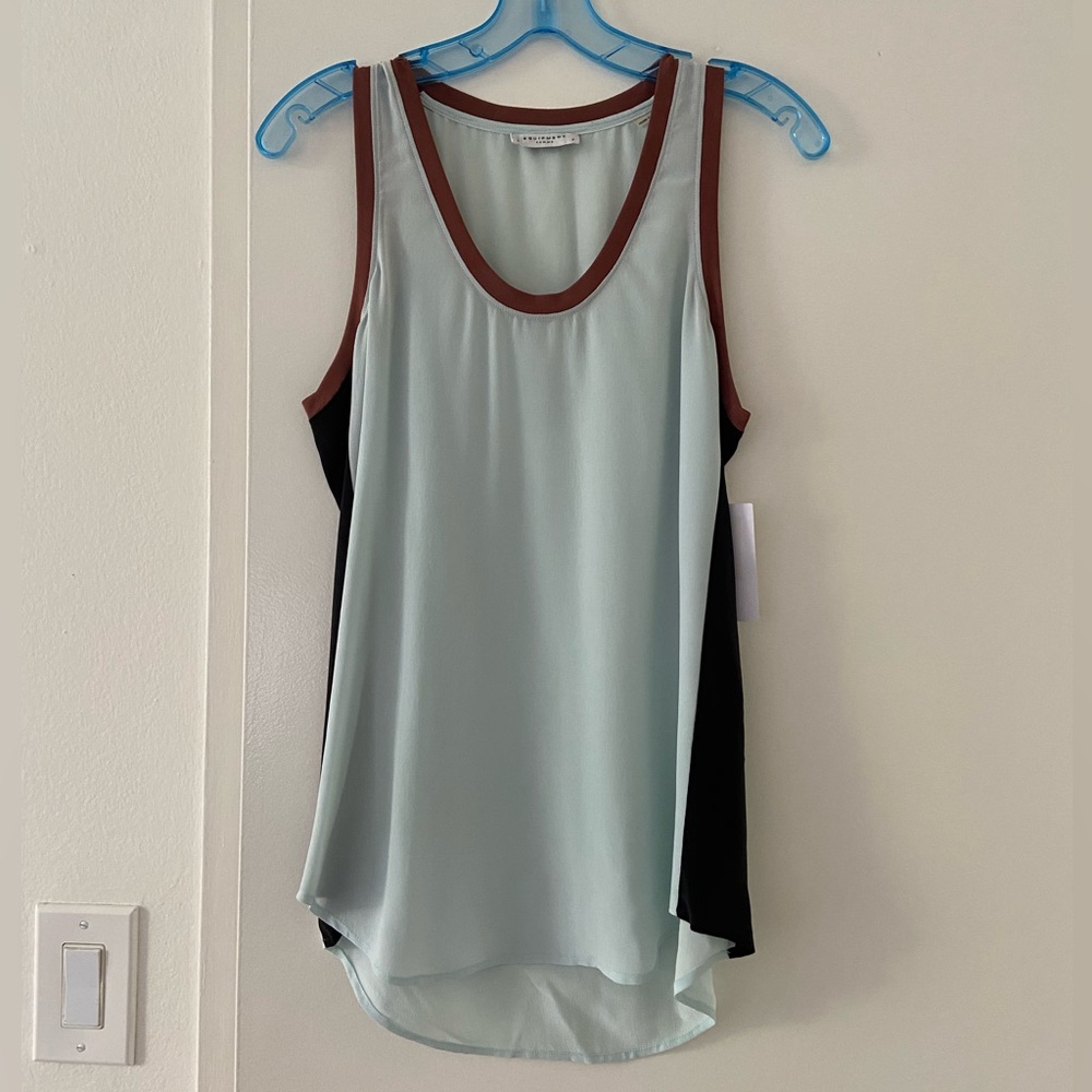 NWT Equipment Silk Mel Tank in Cool Breeze - S